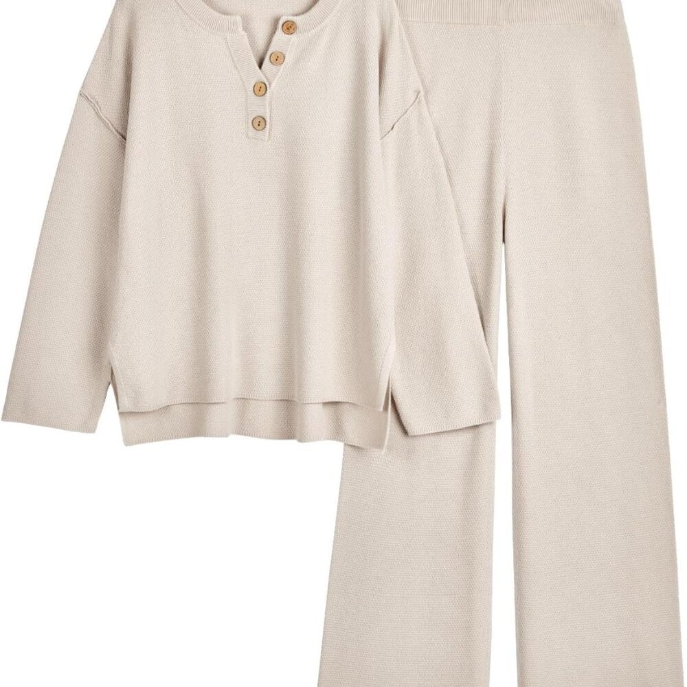 Women's 2 Piece Lounge Sets Oversized Slouchy Matching Cozy Knit Sets